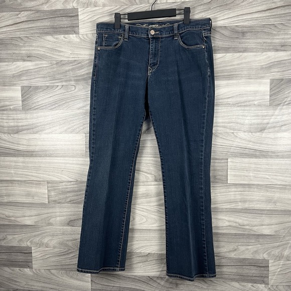 Old Navy Jeans Women 12 Blue The Sweetheart Classic Rise Bootcut Dark Wash Basic - Picture 3 of 14